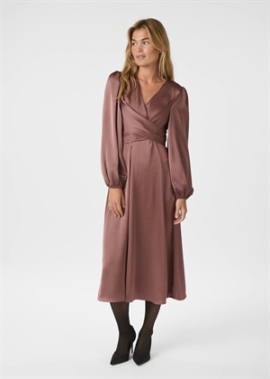 Rimini heavy sateen kjole Dark Rose Neo Noir